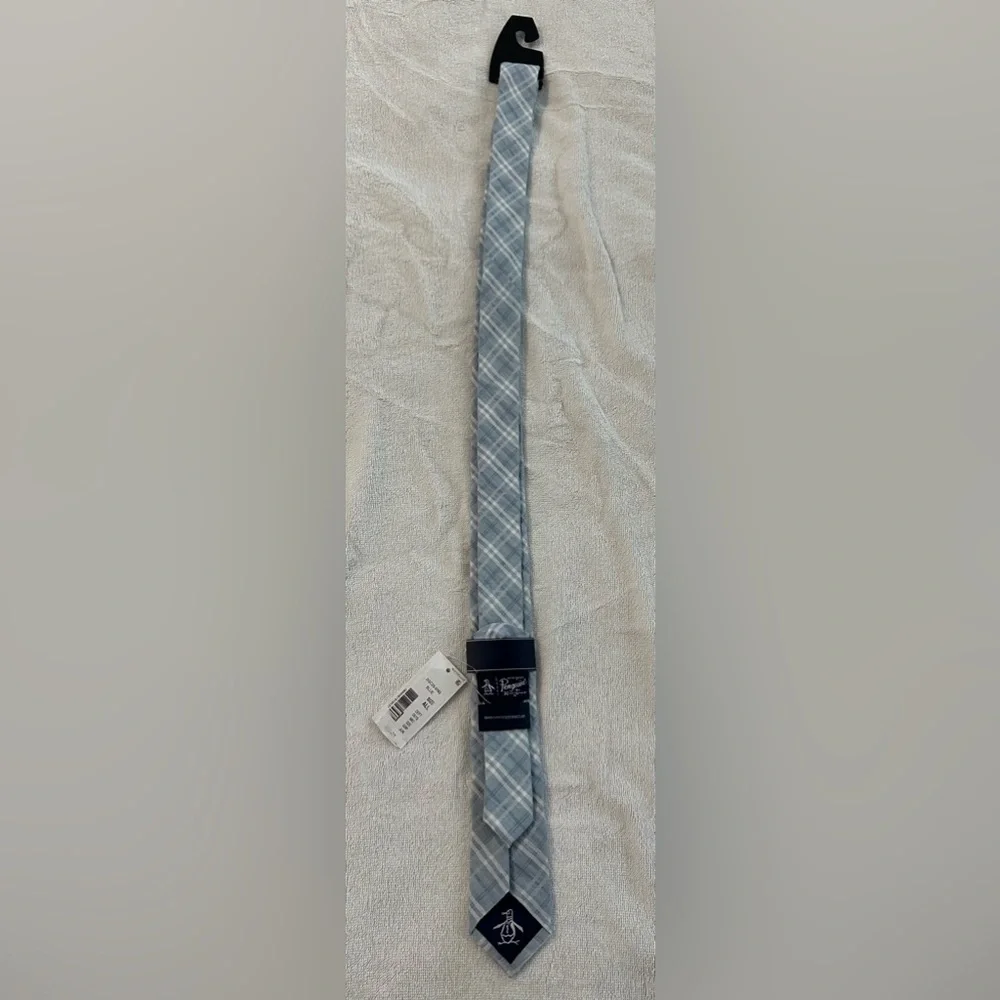 NWT Original Penguin‎ Blue/Gray Plaid Tie - Picture 3 of 4